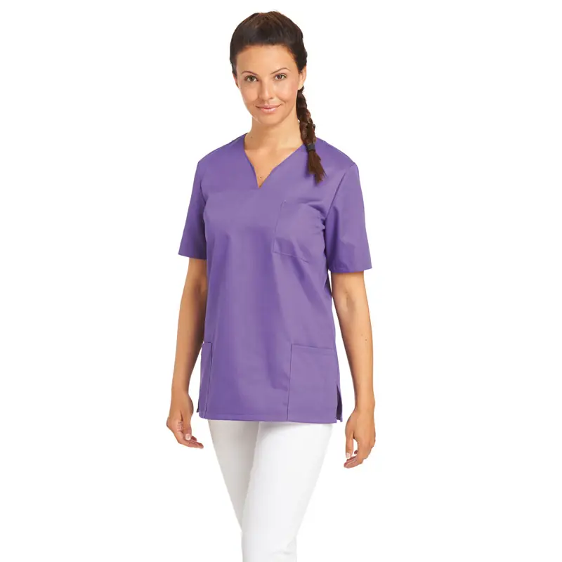 Casaca de mujer Leiber 08/1249 1 Casaca Leiber 08/1249 morado, vista frontal puesta en modelo