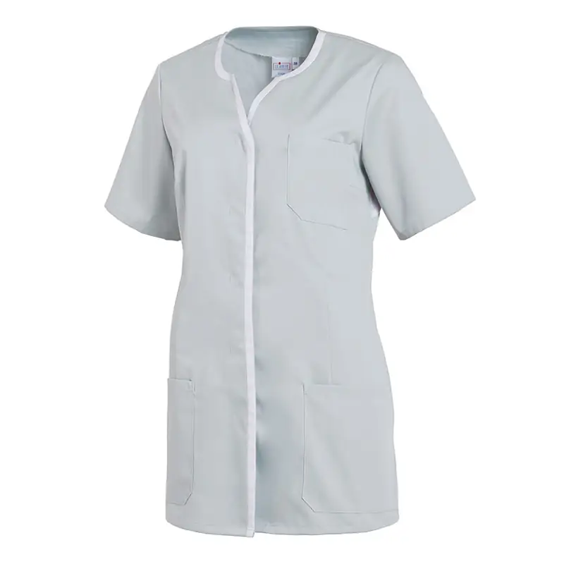 Casaca de mujer Leiber 08/1337 4 Casaca Leiber 08/1337 gris plata/blanco, vista frontal de la prenda