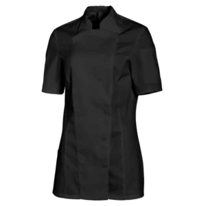 Chaqueta de cocina de mujer Leiber 08/1351 negra, vista frontal sin modelo