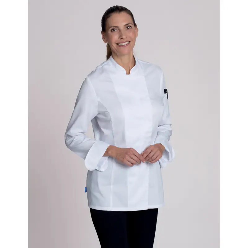Chaqueta de cocina de mujer Leiber 08/1352 1 Chaqueta de cocina de mujer Leiber 08/1352 blanco, vista con modelo
