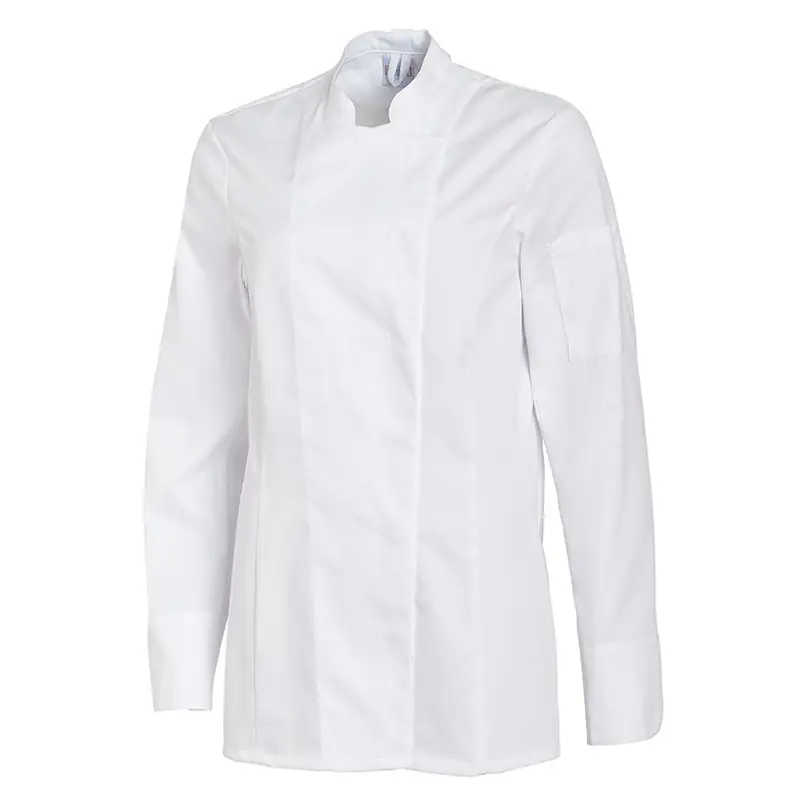 Chaqueta de cocina de mujer Leiber 08/1352 3 Chaqueta de cocina de mujer Leiber 08/1352 blanco, vista frontal sin modelo