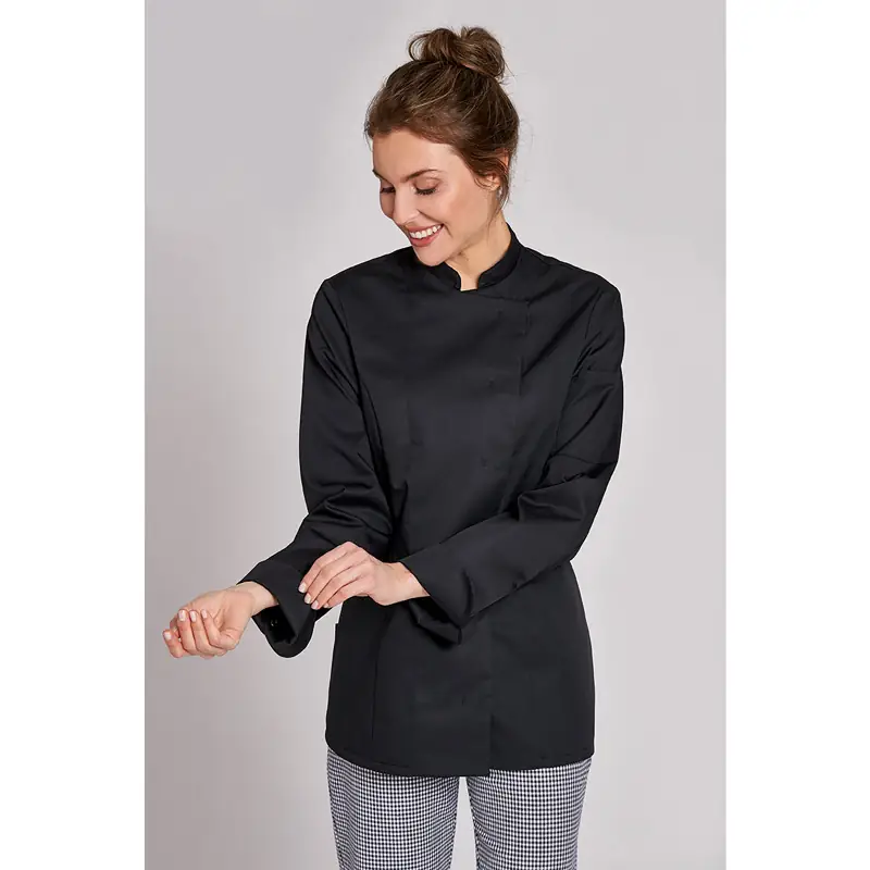 Chaqueta de cocina de mujer Leiber 08/1352 2 Chaqueta de cocina de mujer Leiber 08/1352 negro, vista con modelo