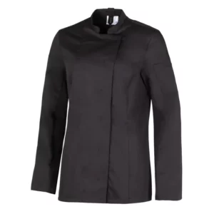 Chaqueta de cocina de mujer Leiber 08/1352 negro, vista frontal sin modelo
