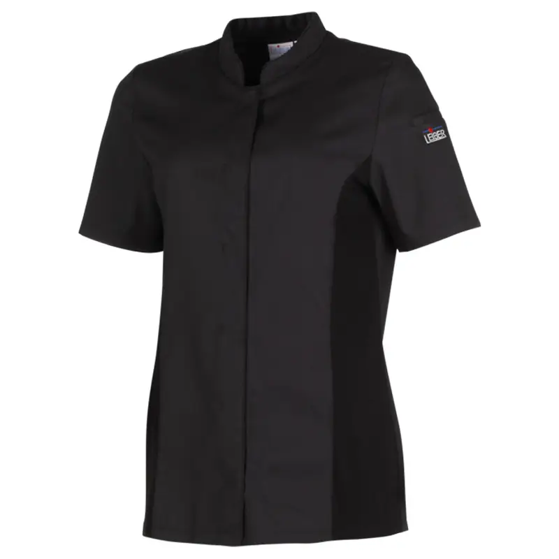 Chaqueta de cocina de mujer Leiber 08/1374 3 Chaqueta de cocina de mujer Leiber 08/1374 negro, vista frontal sin modelo