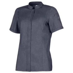 Chaqueta de cocina de mujer Leiber 08/1387 gris jeans, vista frontal de la prenda