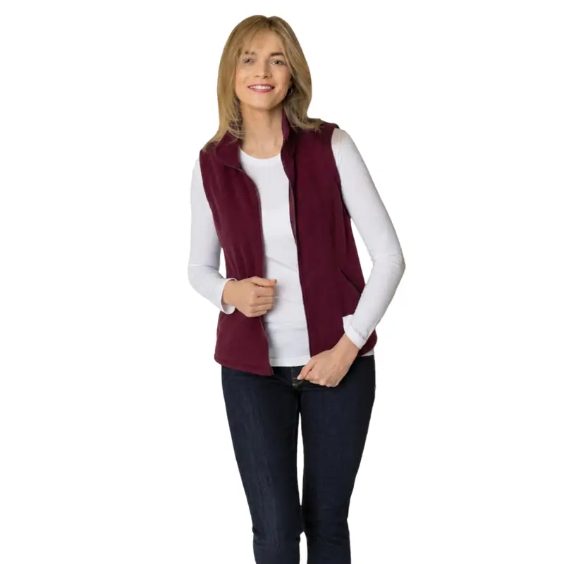 Chaleco polar de mujer Leiber 08/1397 5 Chaleco polar de mujer Leiber 08/1397 cereza, vista frontal puesta en modelo