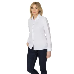 Blusa de mujer Leiber 08/2094 blanca, modelo de frente
