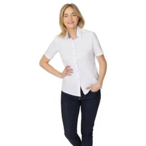 Blusa de mujer Leiber 08/2096 blanca, modelo de frente