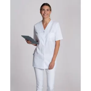 Casaca sanitaria de mujer Leiber 08/2133 blanco, puesta en modelo