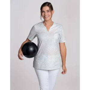 Casaca estampada de mujer Leiber 08/2135 gris/bronce, puesta en modelo, vista frontal