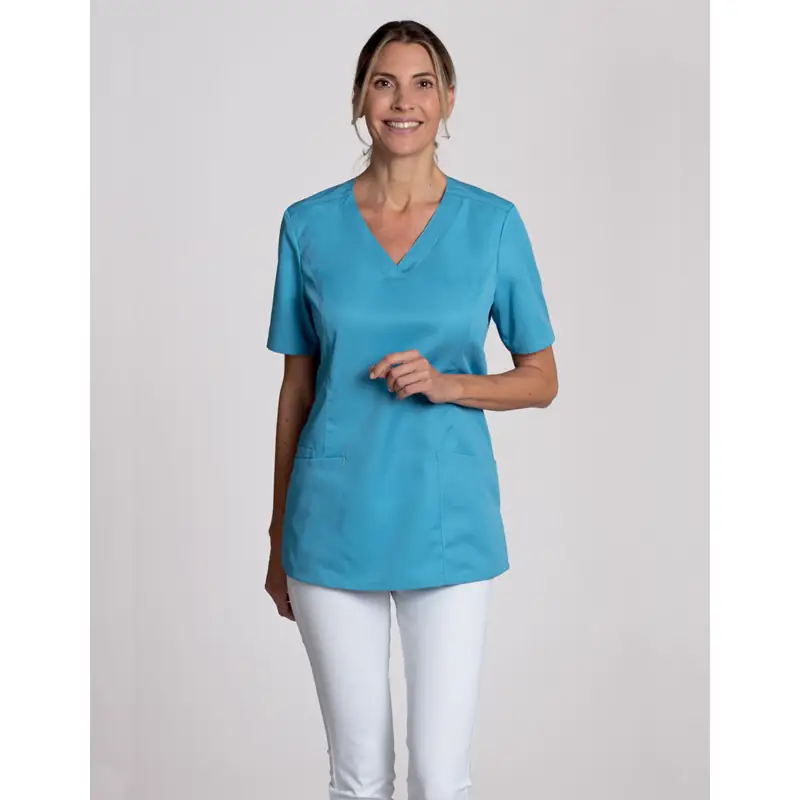 Casaca sanitaria de mujer Leiber 08/2136 1 Casaca sanitaria de mujer Leiber 08/2136 turquesa, puesta en modelo, vista frontal