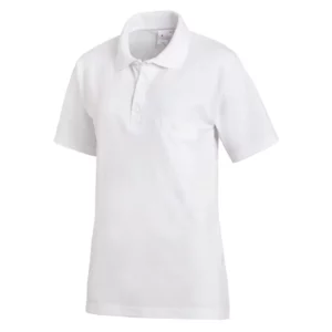 Polo de manga corta Leiber 08/241 en color blanco, vista frontal