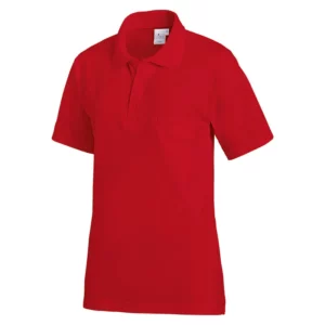 Polo de manga corta Leiber 08/241 en color rojo, vista frontal