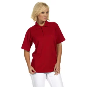 Polo de manga corta Leiber 08/241 en color rojo, puesto en modelo