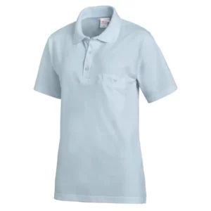 Polo de manga corta Leiber 08/241 en color celeste, vista frontal