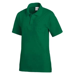 Polo de manga corta Leiber 08/241 en color verde bosque, vista frontal