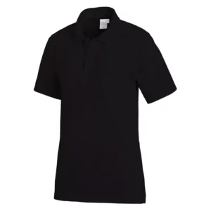 Polo de manga corta Leiber 08/241 en color negro, vista frontal