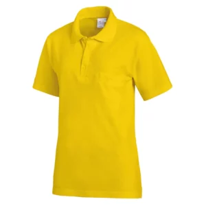 Polo de manga corta Leiber 08/241 en color amarillo, vista frontal