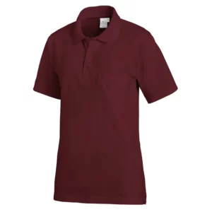 Polo de manga corta Leiber 08/241 en color burdeos, vista frontal
