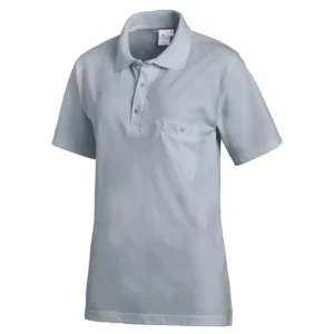 Polo de manga corta Leiber 08/241 en color gris plata, vista frontal
