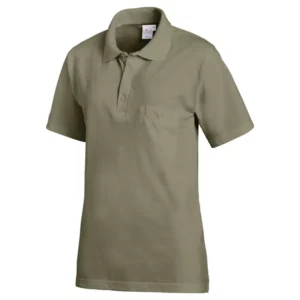 Polo de manga corta Leiber 08/241 en color oliva, vista frontal