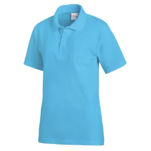 Polo de manga corta Leiber 08/241 en color turquesa, vista frontal