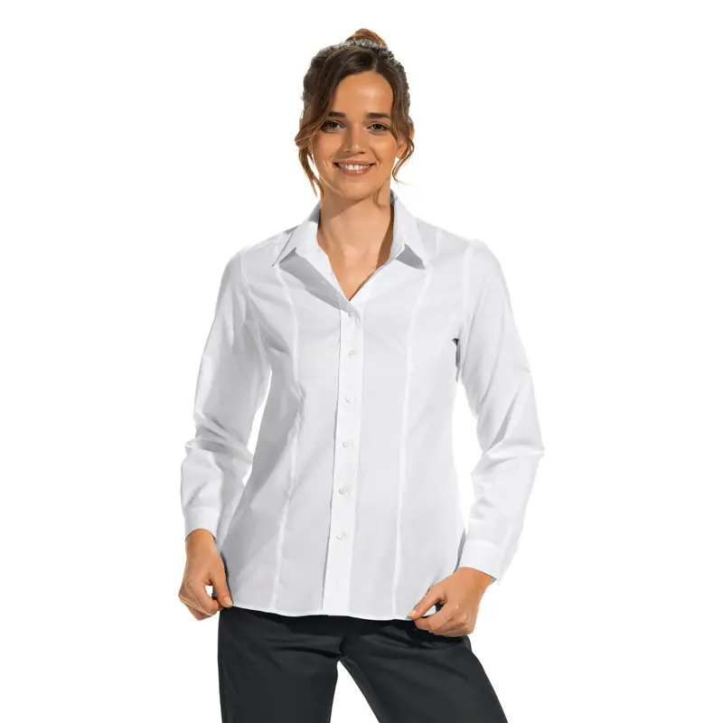 Blusa de mujer Leiber 08/2424 de manga larga 1 Blusa de mujer Leiber 08/2424 blanco, puesta en modelo