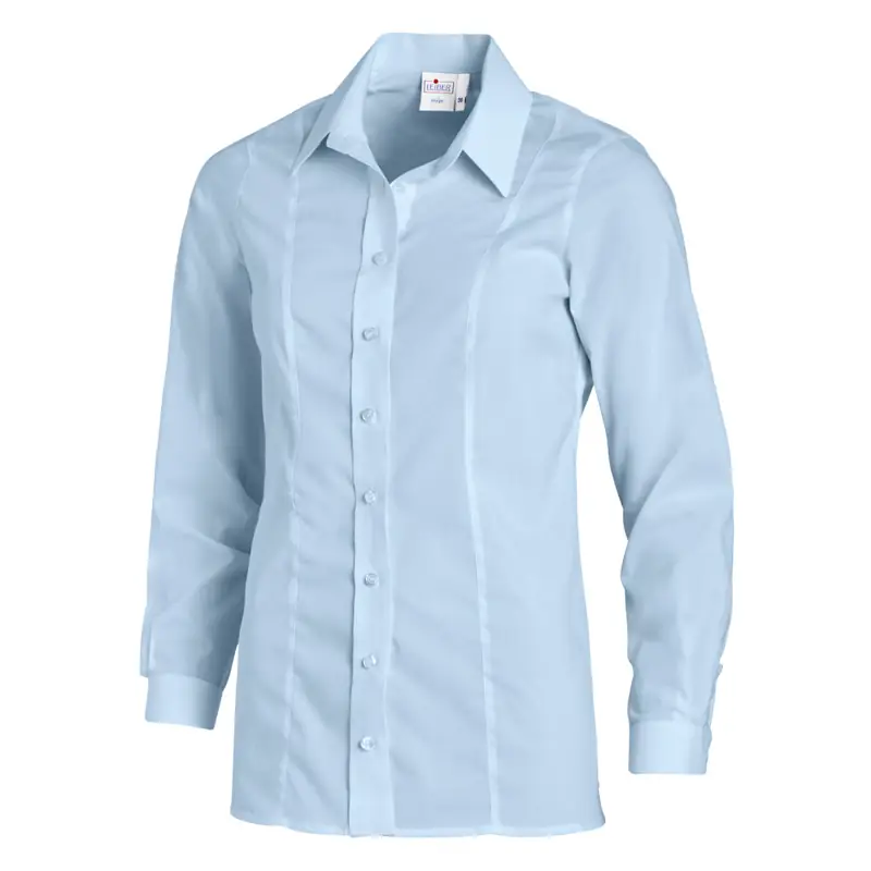 Blusa de mujer Leiber 08/2424 de manga larga 5 Blusa de mujer Leiber 08/2424 celeste, vista frontal de la prenda
