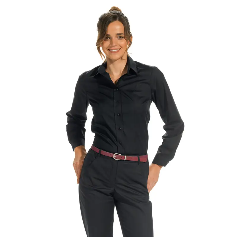 Blusa de mujer Leiber 08/2424 de manga larga 6 Blusa de mujer Leiber 08/2424 negro, puesta en modelo