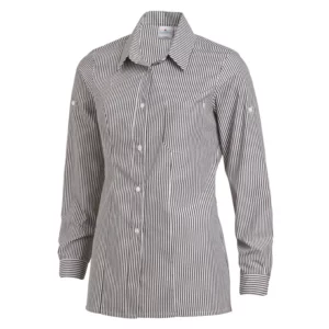 Blusa Leiber 08/2445 de rayas blancas y negras, vista frontal