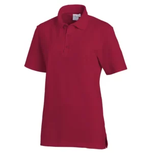 Polo unisex Leiber 08/2515 cereza, vista frontal de la prenda