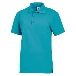 Polo unisex Leiber 08/2515 petróleo, vista frontal de la prenda