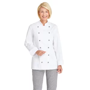 Chaqueta de cocina de mujer Leiber 08/2518 blanco, puesto en modelo, vista frontal