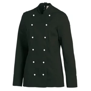 Chaqueta de cocina de mujer Leiber 08/2518 negro, vista frontal de la prenda