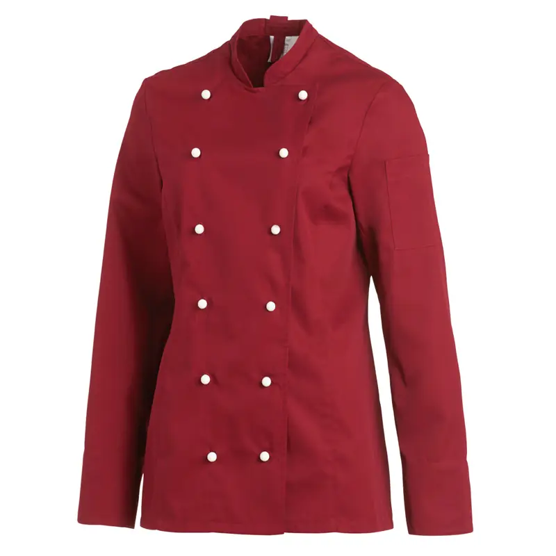 Chaqueta de cocina de mujer Leiber 08/2518 8 Chaqueta de cocina de mujer Leiber 08/2518 burdeos, vista frontal de la prenda