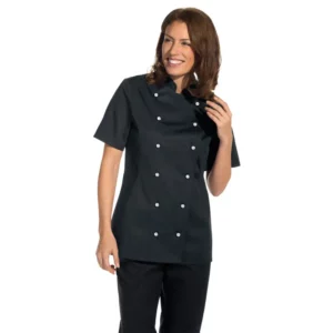 Chaqueta de cocina de mujer Leiber 08/2519 negro, puesto en modelo, segunda vista