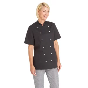 Chaqueta de cocina de mujer Leiber 08/2519 negro, puesto en modelo, vista frontal
