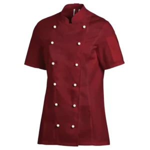 Chaqueta de cocina de mujer Leiber 08/2519 burdeos, vista frontal de la prenda