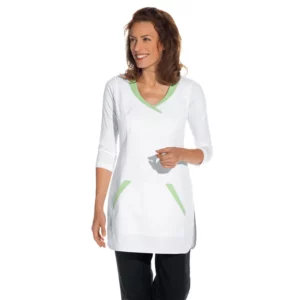 Casulla de trabajo Leiber 08/2526 blanco/verde claro, frontal con modelo