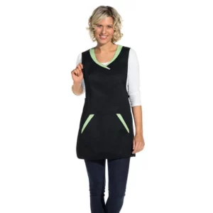 Casulla de trabajo Leiber 08/2526 negro/verde claro, segunda vista con modelo
