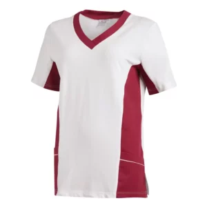 Casaca bicolor de mujer Leiber 08/2531 blanco/cereza, vista frontal de la prenda