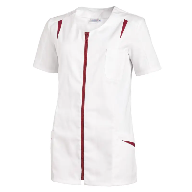 Casaca de mujer Leiber 08/2533 2 Casaca de mujer Leiber 08/2533 blanco y cereza, vista frontal de la prenda