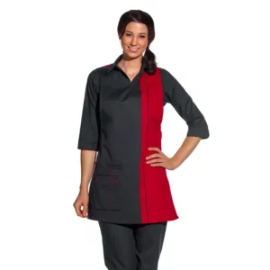 Casulla bicolor Leiber 08/2541 negro/rojo, puesta en modelo
