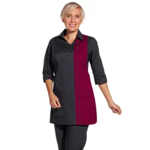 Casulla bicolor Leiber 08/2541 negro/burdeos, puesta en modelo