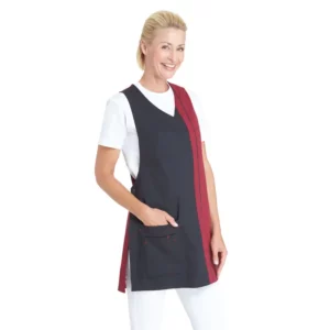 Casulla bicolor Leiber 08/2541 negro/burdeos, vista frontal de la prenda