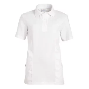 Casaca tipo polo de mujer Leiber 08/2546 blanco, vista frontal de la prenda