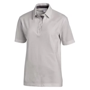 Polo unisex Leiber 08/2637 gris plata/gris, vista frontal de la prenda