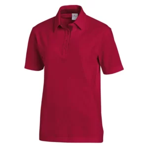 Polo unisex Leiber 08/2637 cereza/burdeos, vista frontal de la prenda