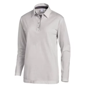 Polo unisex Leiber 08/2638 gris plata/gris, vista frontal de la prenda