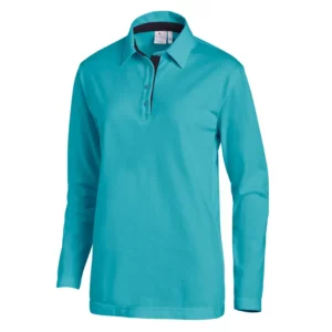 Polo unisex Leiber 08/2638 petróleo/azul marino, vista frontal de la prenda